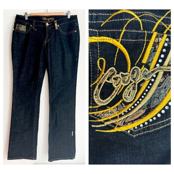 Vintage Coogi 2000s embroidered Low Rise Jeans 36"W - Picture 1 of 11